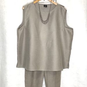 Eileen Fisher 2pc Set Silk Linen Blend Size 1x